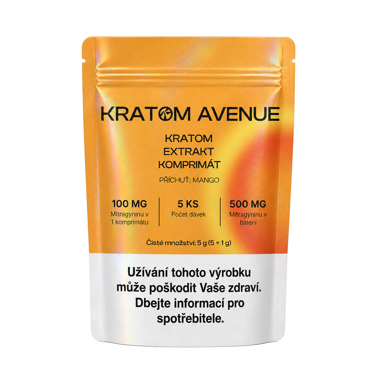 Kratom Avenue — Kratom extrakt komprimát 5 ks — Mango
